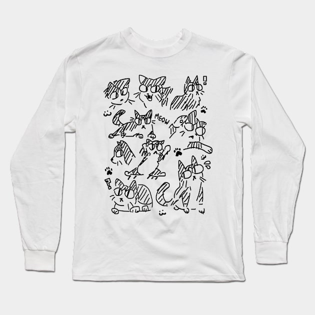 high quality cats Long Sleeve T-Shirt by meow